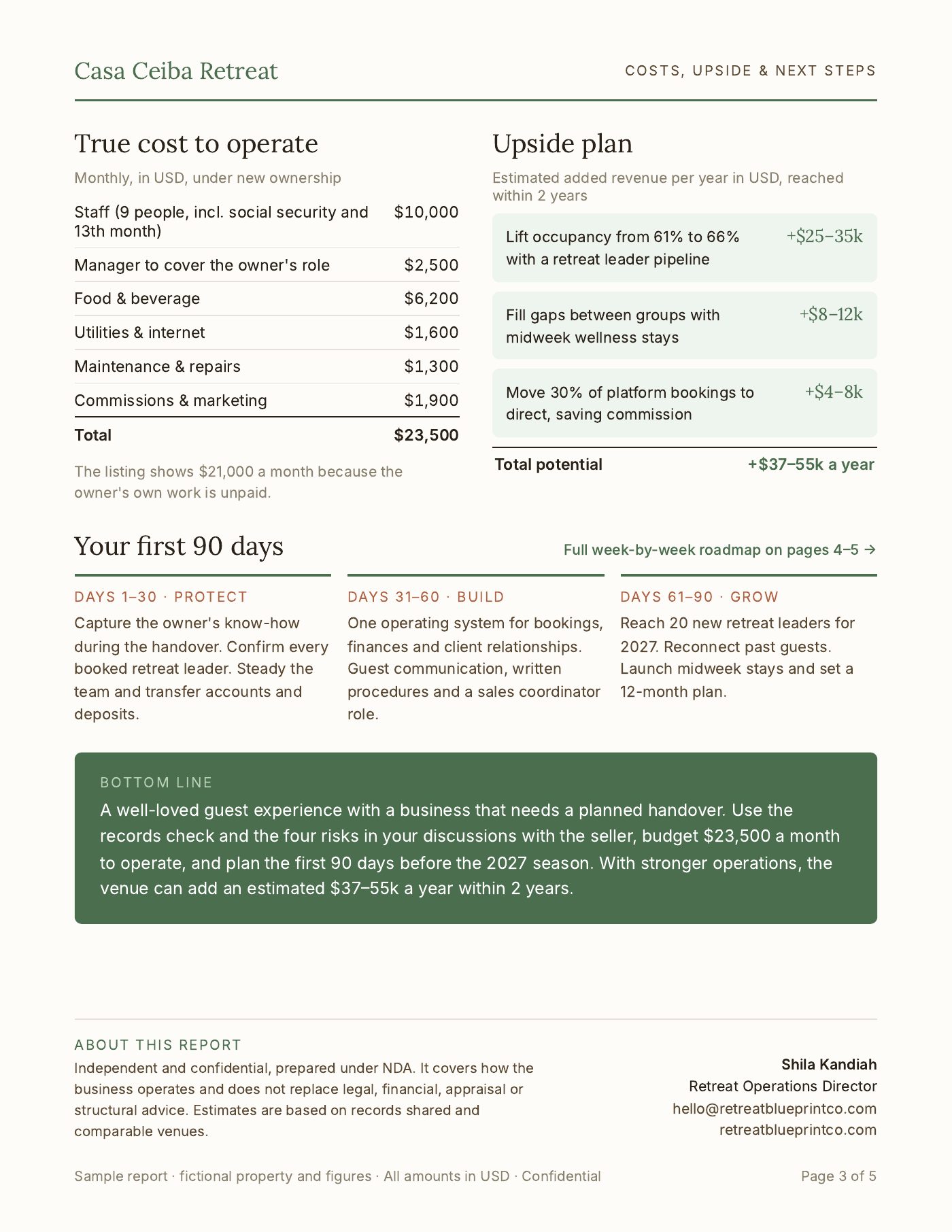 Sample report, page 3 of 5